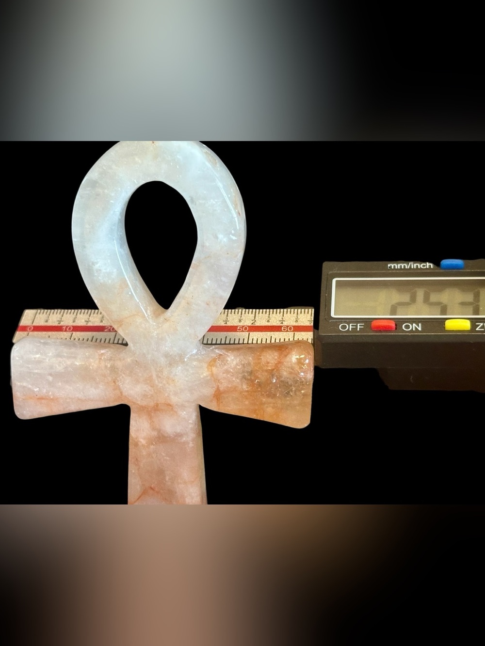 Fire Agate Quartz Crystal Ankh - Picture 6 of 6